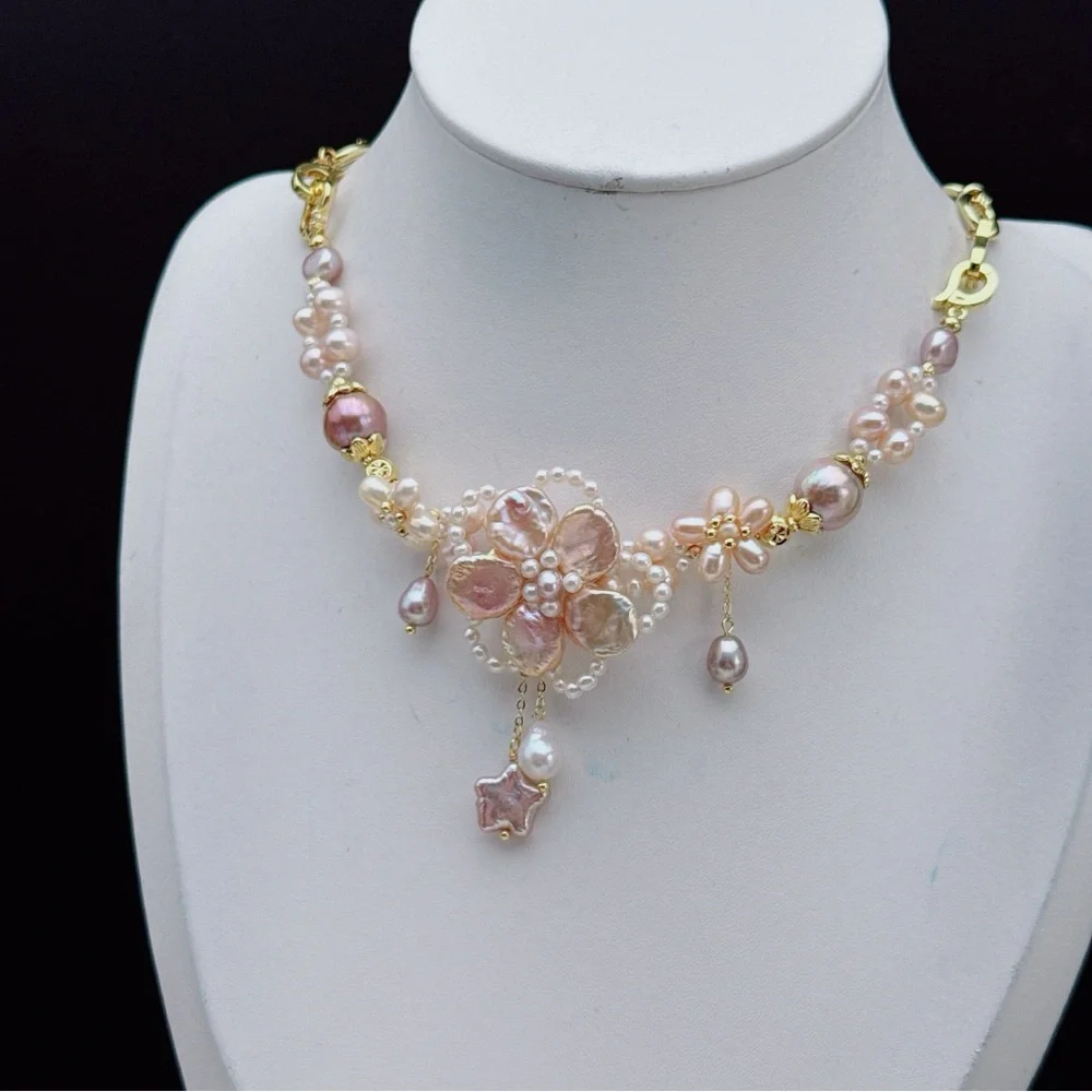 26B179 Handmade Premium Quality Freshwater Baroque Pearl Bracelet 2in1 - Picture 8 of 10